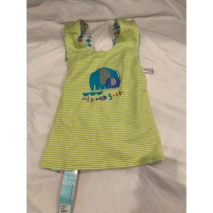 Zutano Baby Girls' 2 Elephants Rev Sunshine Top, 24M, New with tags